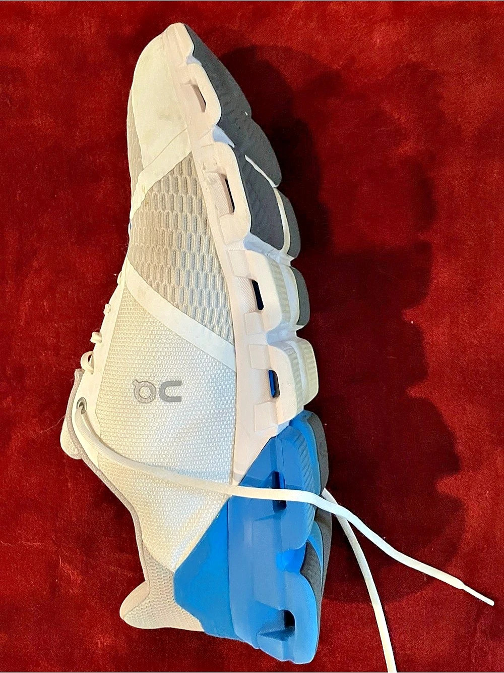On Women's Athletic Shoes in White & Blue UV